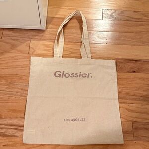Glossier Cream Tan One Size Tote Bag nwot